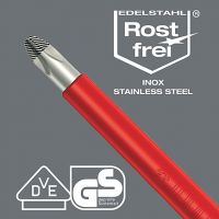 Изолированная крестовая отвертка из нержавеющей стали WERA 3165 i VDE PZ 1 x 80 мм 022740 — фото 3