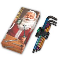 Christmas 2023 Набор Г-образных ключей, с шаром, 9 пр., 1.5-10 мм, подарочная упаковка 950/9 SPKL Hex-Plus Multicolour BlackLaser WERA 05136041001