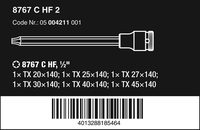 Набор головок торцевых с вставкой-битой WERA 8767 C TORX HF 2 Zyklop, 1/2", TX 20/25/27/30/40/45 x 140 мм 004211 — фото 5