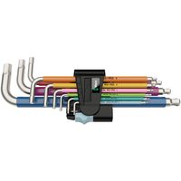 Набор Г-образных ключей WERA 3950/9 Hex-Plus Multicolour Stainless 1, метрических, нержавеющая сталь, 9 предметов 022669 — фото 1