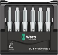 Набор бит с внешним квадратом WERA Bit-Check 6 V Robertson Universal 1, 6 пр., 1/4" E6,3, R 1/2/3 x 50 мм 056478 — фото 2