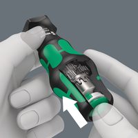 Набор бит с отверткой-битодержателем 826 T Turbo с трещоткой WERA Kraftform Kompakt Turbo Imperial 1, 1/4" E6,3, PH-SL-TX-HEX-R x 89 мм 057483 — фото 4