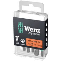 Бита WERA 867/4 IMP DC TORX DIY Impaktor, TX 20 x 50 мм, 5 предметов 057664 — фото 1