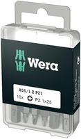 Набор бит WERA 855/1 Z DIY 10 PZ 1, 10 шт, 1/4" C6,3, PZ 1 x 25 мм 072403 — фото 1