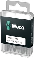 Набор бит WERA 855/1 Z DIY 10 PZ 2, 10 шт, 1/4" C6,3, PZ 2 x 25 мм 072404 — фото 1
