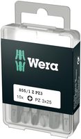 Набор бит WERA 855/1 Z DIY 10 PZ 3, 10 шт, 1/4" C6,3, PZ 3 x 25 мм 072405 — фото 1