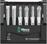 Набор бит торсионных WERA Bit-Check 6 Universal 1 SB, 6 пр., 1/4" E6,3, PH-PZ-SL x 50 мм, в блистере 073635 — фото 2