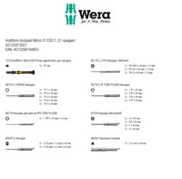 Набор бит прецизионных и отвертки-битодержателя антистатической 1013 Micro ESD WERA Kraftform Kompakt Micro 21 ESD 1, Halfmoon/HIOS 4 мм, PH-SL-TX-IP-IPR-SW-3ULR x 44 мм 135973 — фото 9