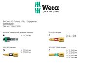 Набор бит торсионных с битодержателем 889/4/1 K Rapidaptor WERA Bit-Check 12 Diamond 1 SB, 1/4" C6,3, PH-PZ-TX x 25 мм 136392 — фото 7